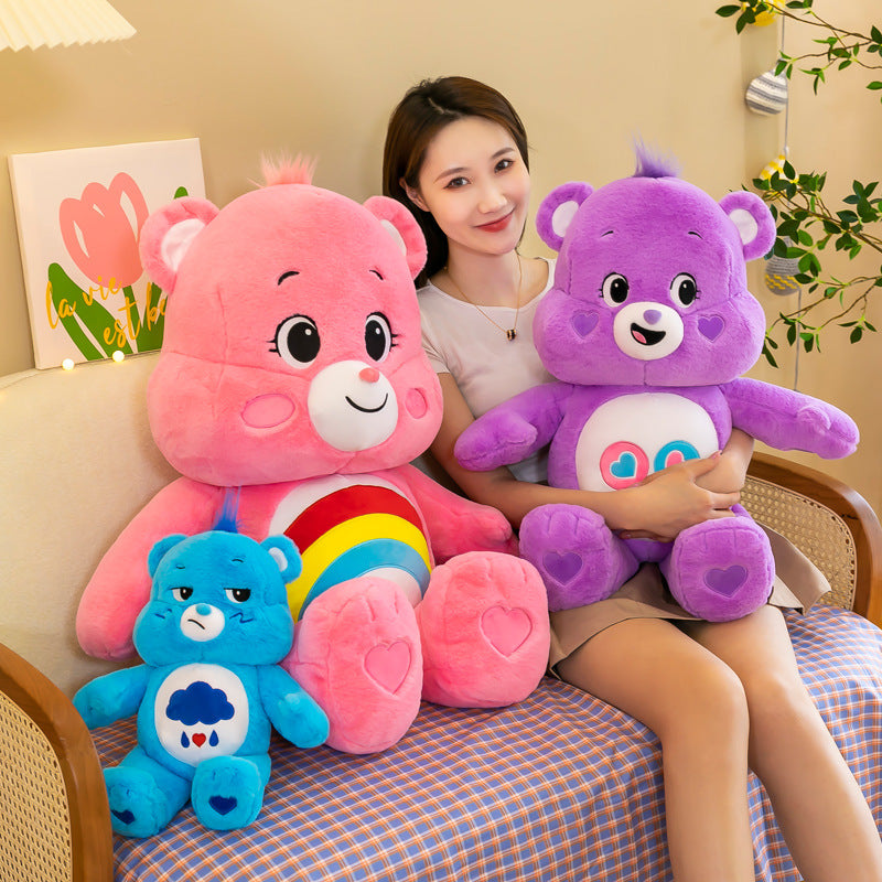 Heart-Shaped Bear Plush Toy Carebears Rainbow Bear Doll Children's Pillow Stuffed Toy