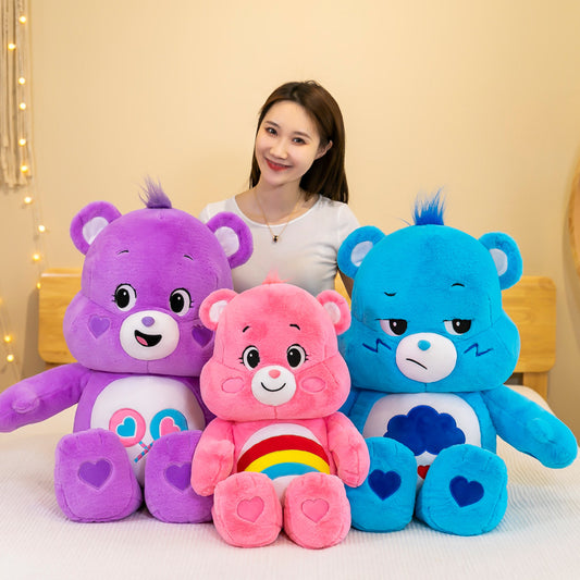 Heart-Shaped Bear Plush Toy Carebears Rainbow Bear Doll Children's Pillow Stuffed Toy